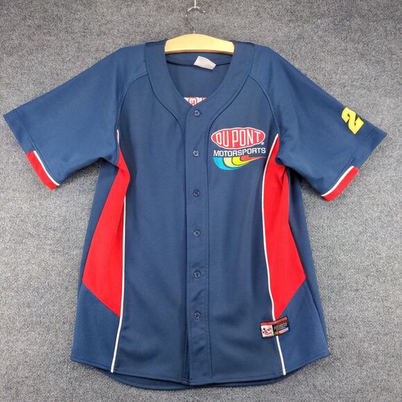 Chase Authentics Men's NASCAR DuPont Jeff Gordon Button Up Shirt Blue Large - Picture 2 of 16